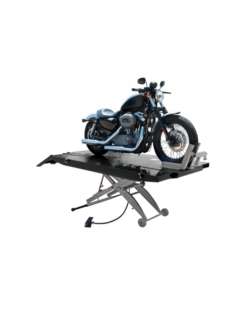 Titan 1,000 lb Motorcycle Lift With Side Extensions - Black/Grey - (With Vise)
