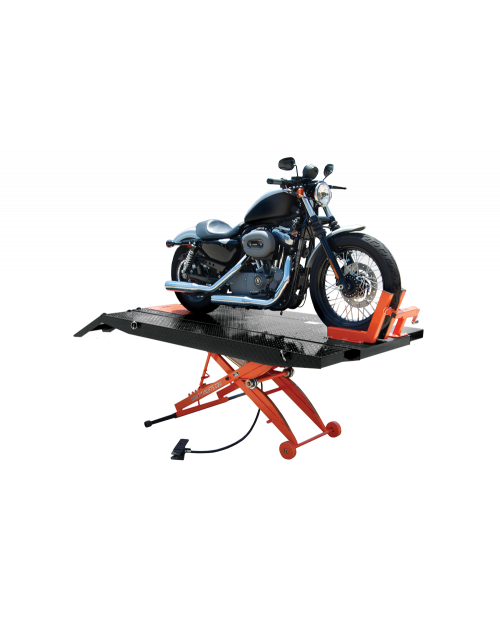 Titan 1,000 lb Motorcycle Lift With Side Extensions - Black/Orange - (With Vise)